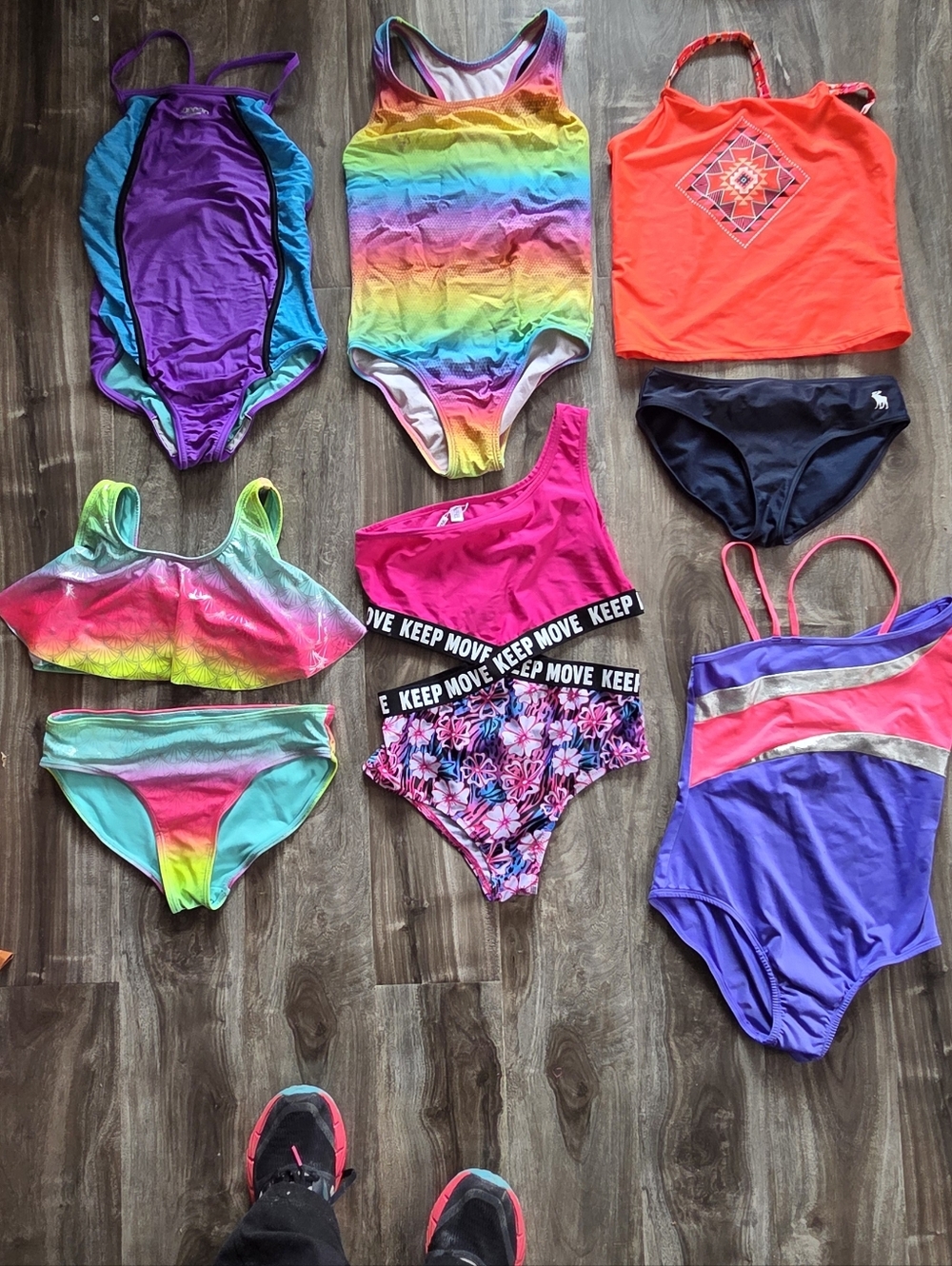 Girls Rainbow One-Piece Swimsuit - Multicolor Kids Swim